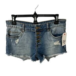 NWT Billabong Light Blue Frayed Jean Shorts